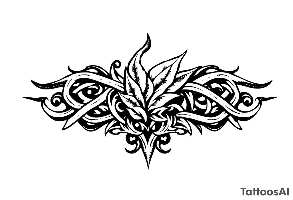 Celtic inspired armband tattoo symbolizing courage and strength infused with nature tattoo idea
