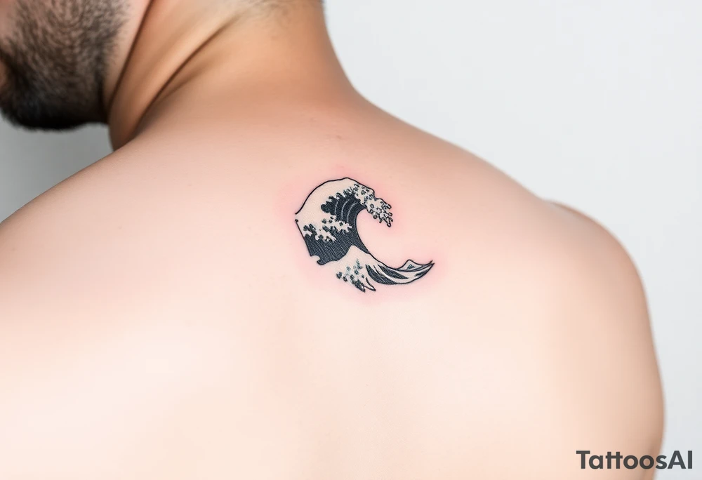 A minimalist tattoo the wave emoticon placed on the upper arm tattoo idea