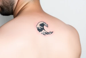 A minimalist tattoo the wave emoticon placed on the upper arm tattoo idea
