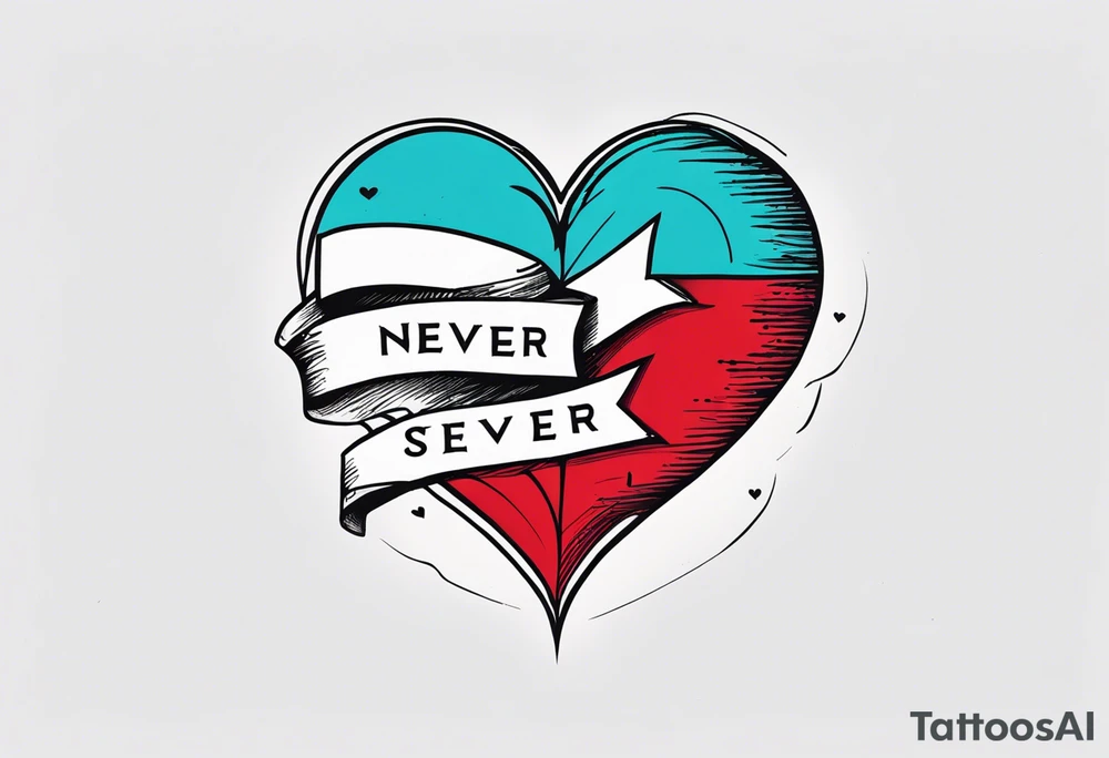 Broken Heart that says Never Say Never tattoo idea