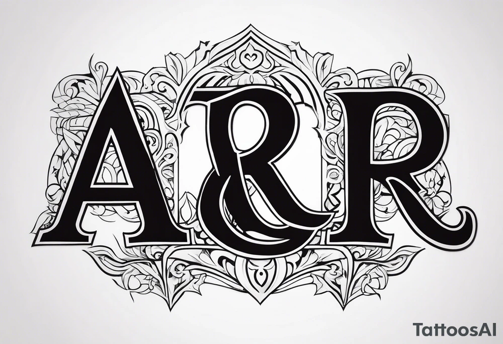 the letters A and R tattoo idea