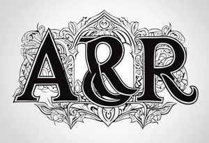 the letters A and R tattoo idea