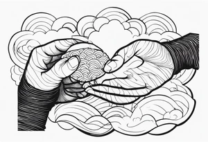 ukiyoe, cloud, hands tattoo idea
