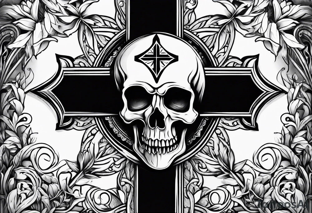 Tomb with cross tattoo idea