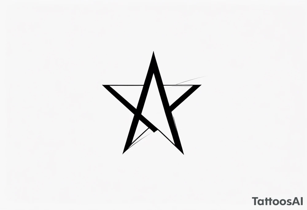 A tiny star with an "A" hidden in the design tattoo idea A tiny star with an "A" hidden in the design tattoo idea
