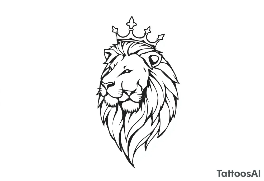 lion with crown tattoo idea