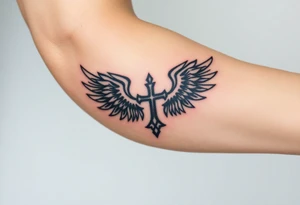 christan religious tattoos with full and strong wings tattoo idea