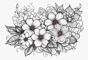 ornaments of flowers tattoo idea