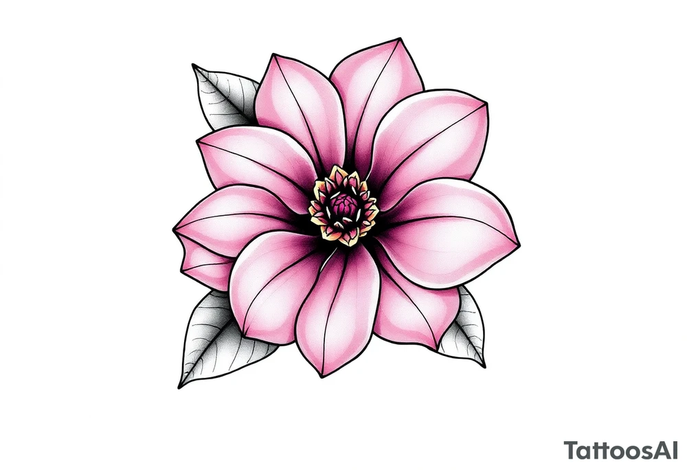pink camelia flower tattoo idea