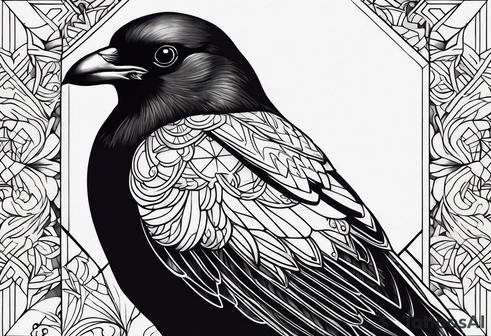 Half crow half dove tattoo idea