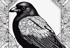 Half crow half dove tattoo idea
