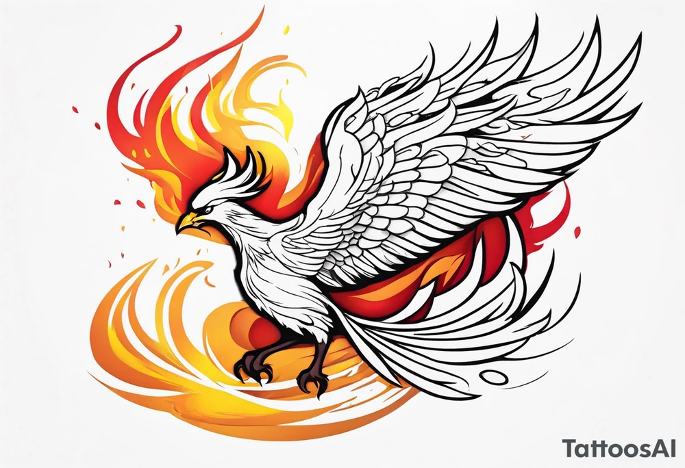 phoenix rising from ashes tattoo idea