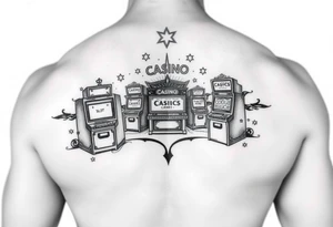 Casino, money, slot machines Las Vegas tattoo idea