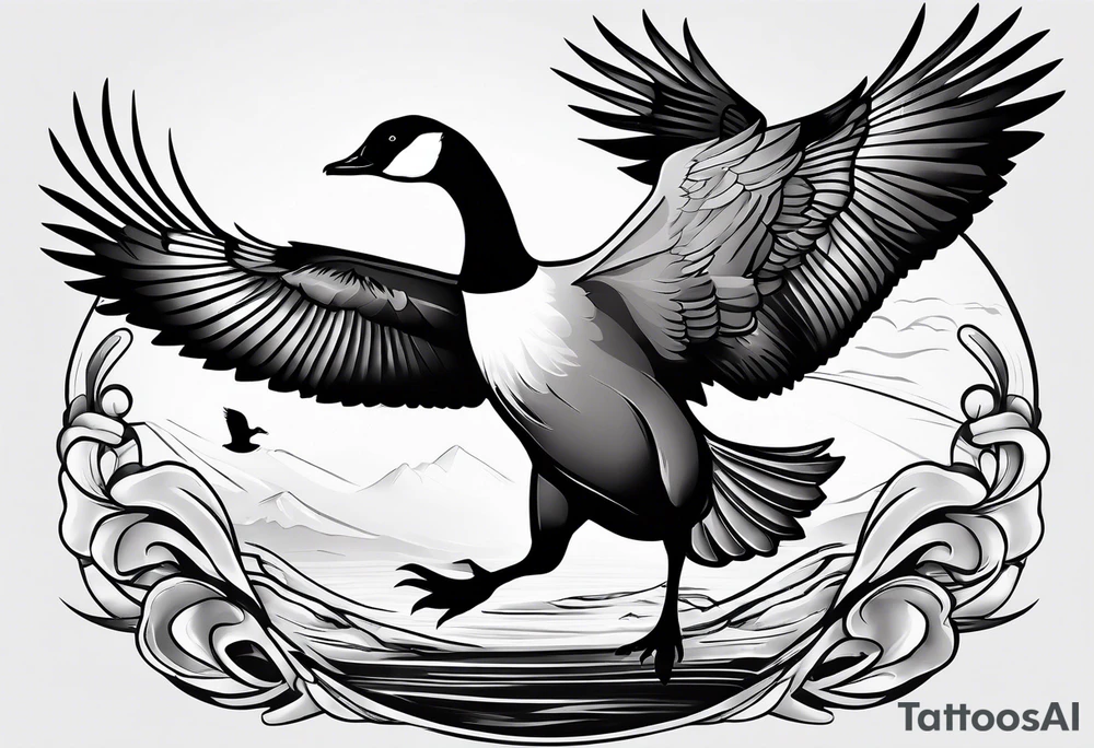 canadian goose fighting tattoo idea