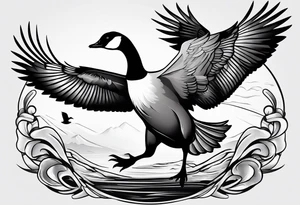 canadian goose fighting tattoo idea