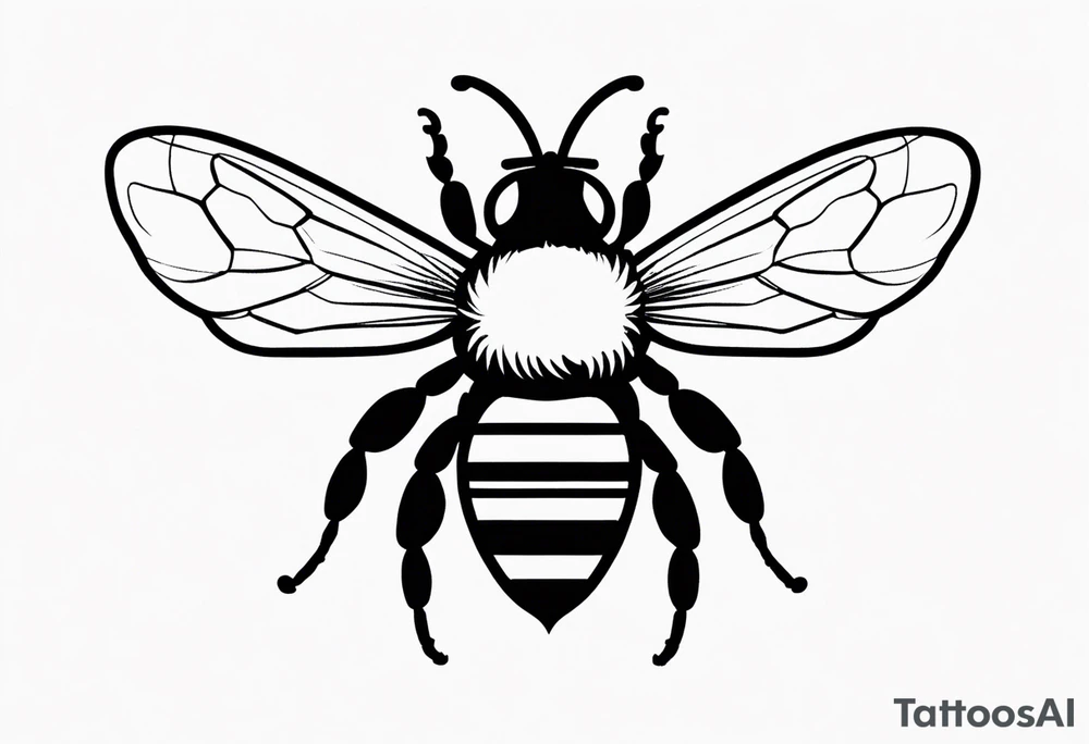 A bee symbolizing facing fears and best friendship with the letter b next to it tattoo idea