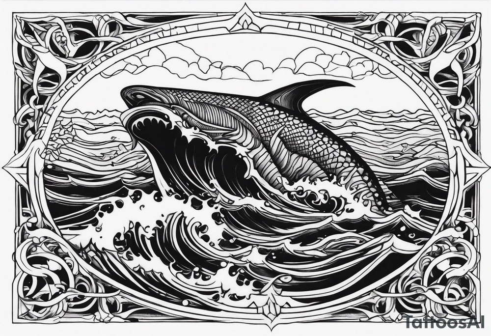 Sea mythical monstes tattoo idea