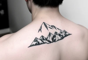 Mountains on arm sleeve snowboarding tattoo idea