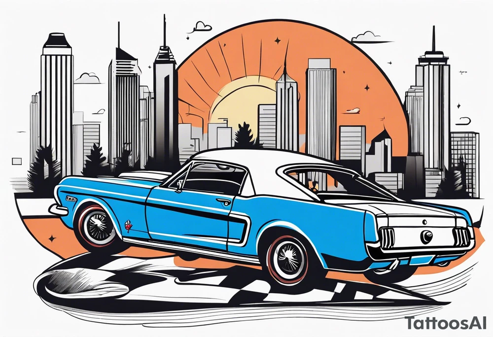 Bowling and ford mustang tattoo idea