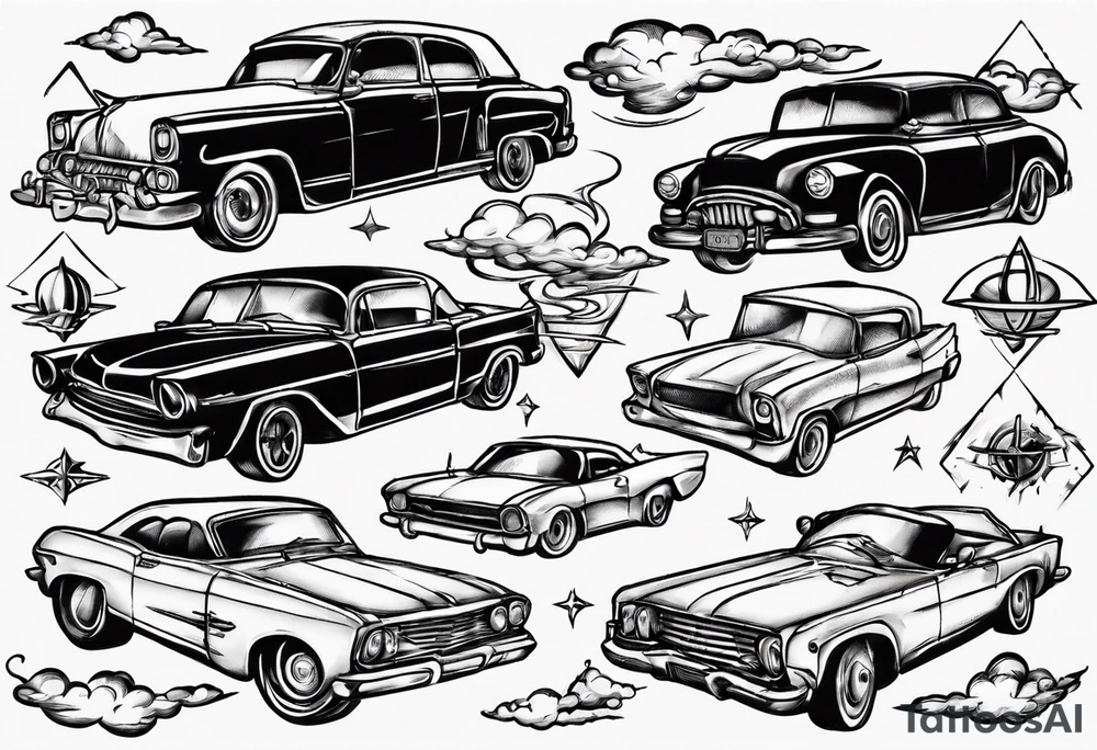 car in the sky tattoo idea