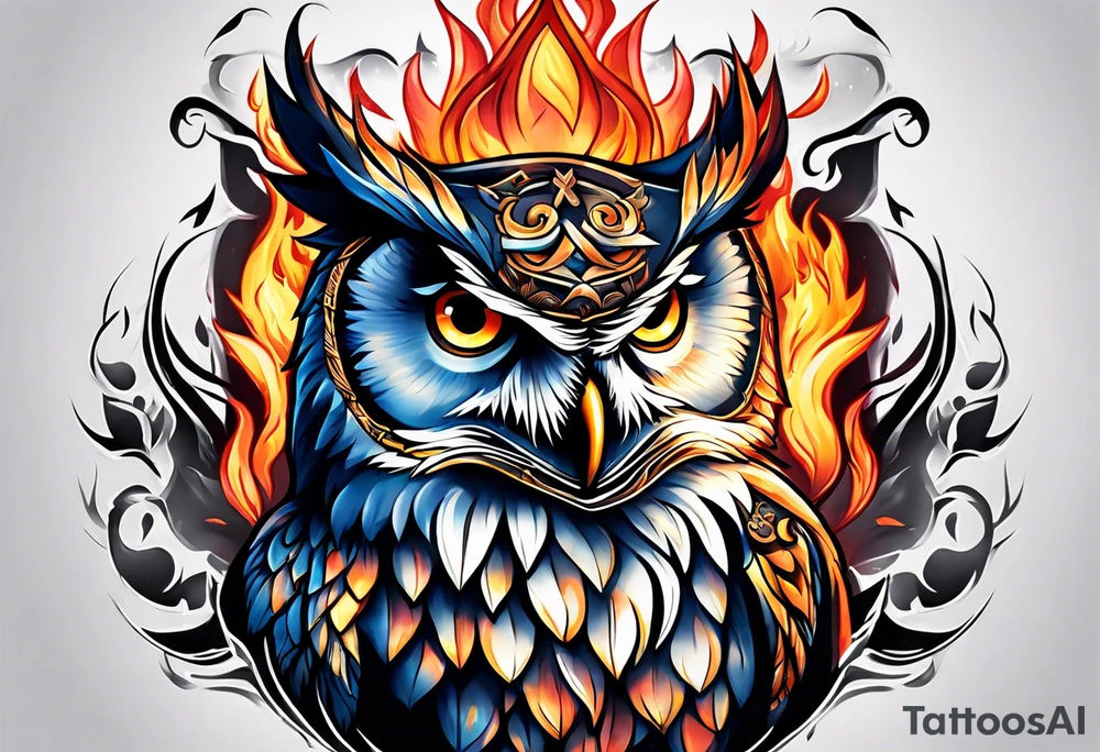 Owl Fire Mage tattoo idea