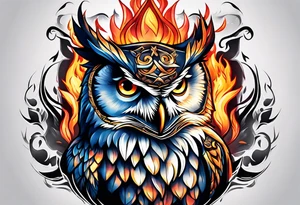 Owl Fire Mage tattoo idea