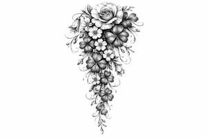 Cascading Irish flowers tattoo idea