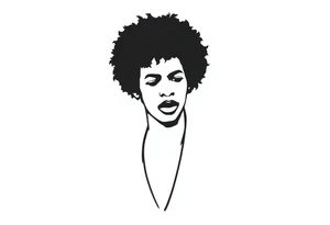 Jimi hendrix, afro, silhouette, looking straight tattoo idea