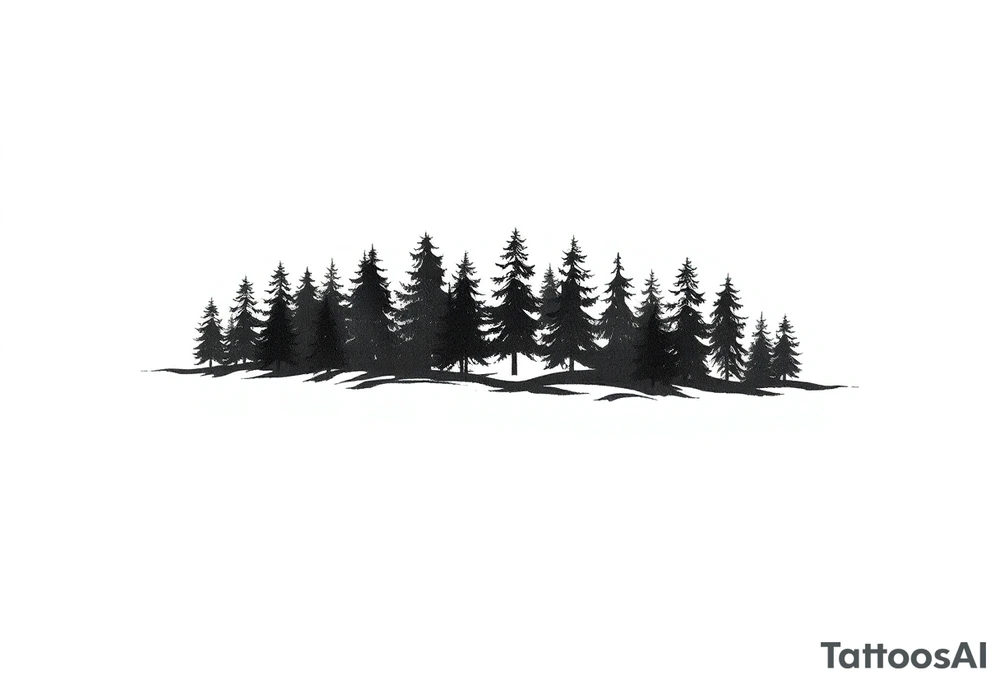 Coniferous forest silhouette around the forearm a tattoo tattoo idea