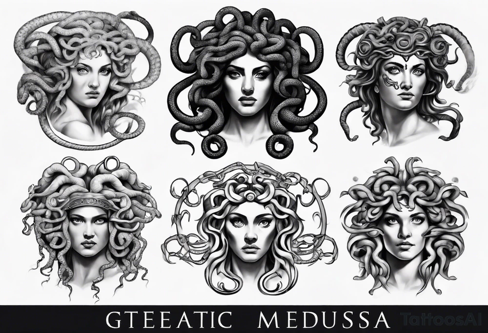 realistic medusa greek mythology tattoo idea