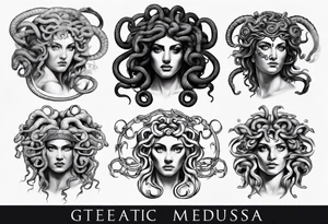realistic medusa greek mythology tattoo idea