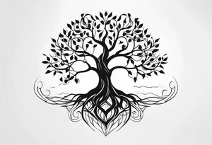 tree of Life with Branches and Roots tattoo idea