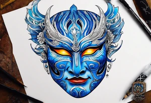 the Blue Spirit Mask from Avatar the Last Air Bender worn by Zuko tattoo idea