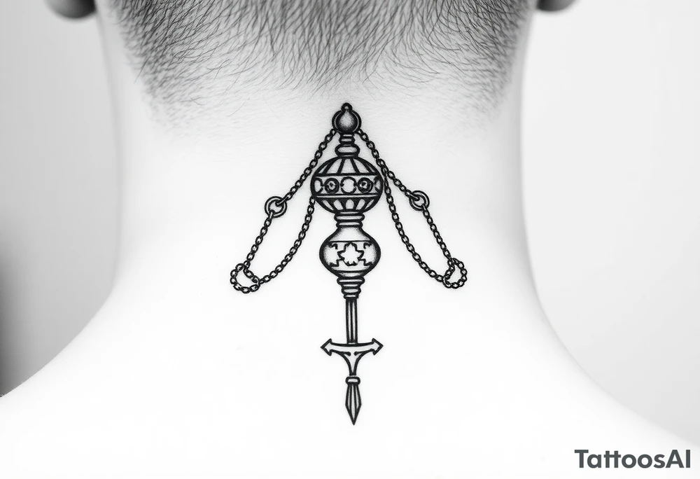 Traditional Russian orthodox censer chains tattoo idea