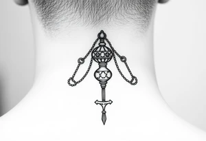 Traditional Russian orthodox censer chains tattoo idea