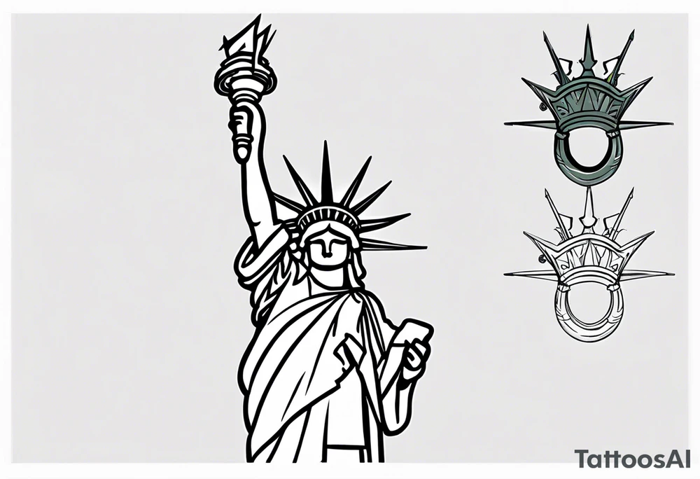 Statue of Liberty no face just the crown tattoo idea
