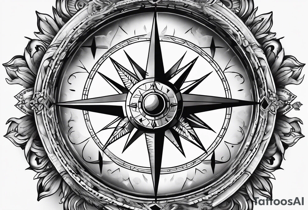 compass on a hand tattoo idea