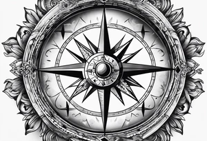 compass on a hand tattoo idea