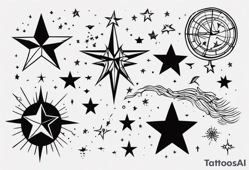 Tattoo about wishing and wishes coming true and stars and dreaming tattoo idea