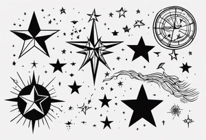 Tattoo about wishing and wishes coming true and stars and dreaming tattoo idea