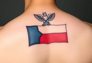 A Czech flag with an eagle perched on top tattoo idea