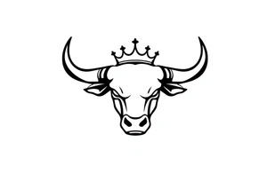Bull symbol with crown tattoo idea