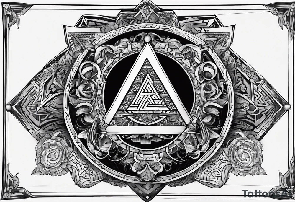 Valhalla shield valknut axe steps tattoo idea