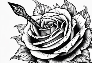 Feminine magical dagger with a splash of water swirling around it delicately tattoo idea