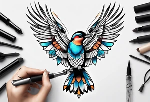 Female flicker bird tattoo idea