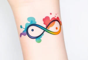 infinity symbol in rainbow colors tattoo idea