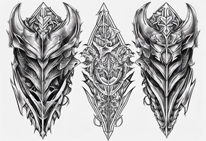 Dragon Leg armor symmetrical tattoo idea