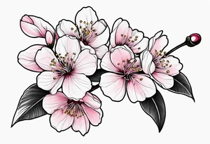 Cherry Blossom with the words RIP Andrew tattoo idea