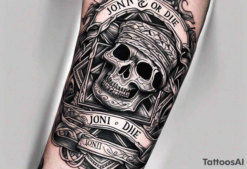 The “join or die” union flag made to wrap around an arm tattoo idea