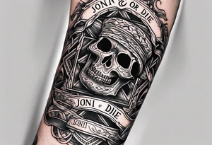 The “join or die” union flag made to wrap around an arm tattoo idea